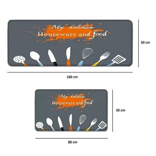 2PCS PU Leather Foam Kitchen Floor Mat, Waterproof Non-slip for Kitchen, Home, Office - Toytexx 2PCS PU Leather Foam Kitchen Floor Mat, Waterproof Non-slip for Kitchen, Home, Office - Toytexx